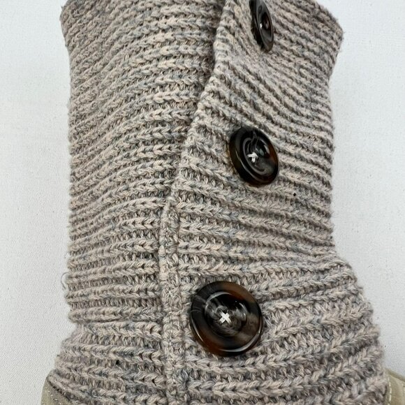 Sporto Women’s Claire Knit Boots Leather Beige/Multi Size 9 Buttons - Picture 6 of 9